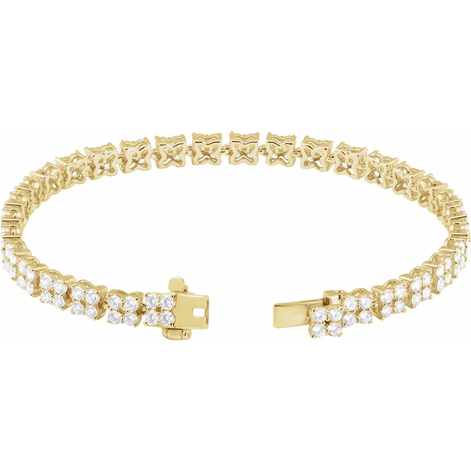 14k Gold 5 1/3 CTW Lab-Grown Diamond Line Bracelet 7.25"