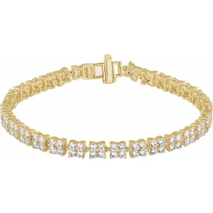 14k Gold 5 1/3 CTW Lab-Grown Diamond Line Bracelet 7.25"