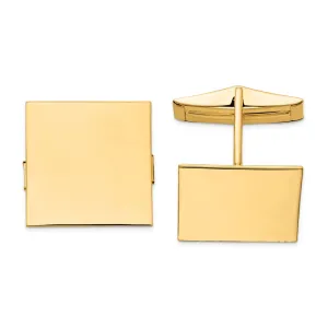 14k Real Gold Men's Square Cuff Links
