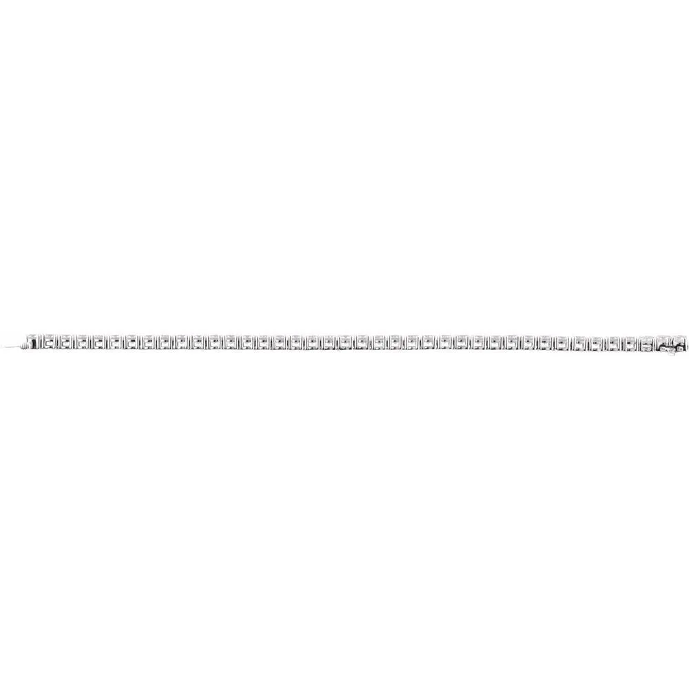 14K White Gold 10 CTW Lab-Grown Diamond Line Bracelet - 7