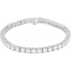 14K White Gold 10 CTW Lab-Grown Diamond Line Bracelet - 7