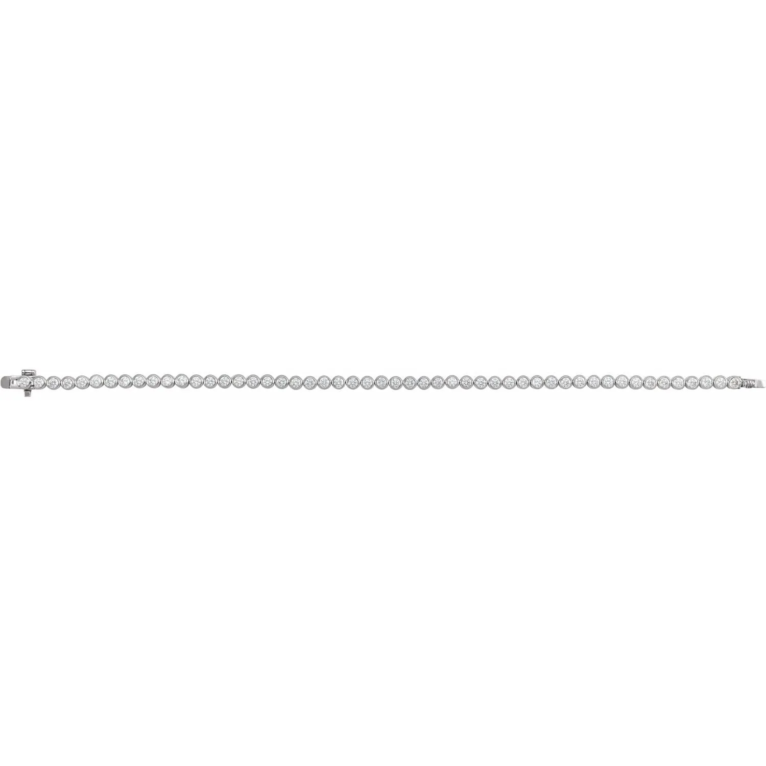14k White Gold 3 1/2 CTW Lab-Grown Diamond Bezel-Set Bracelet 7"