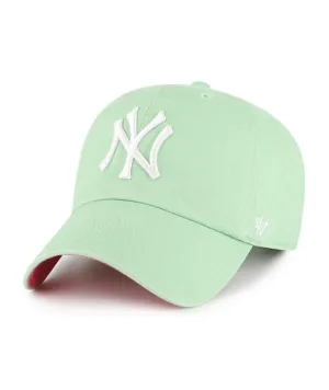 47 New York Yankees Ballpark Clean Up Dad Hat Baseball Cap - Hemlock/Pink