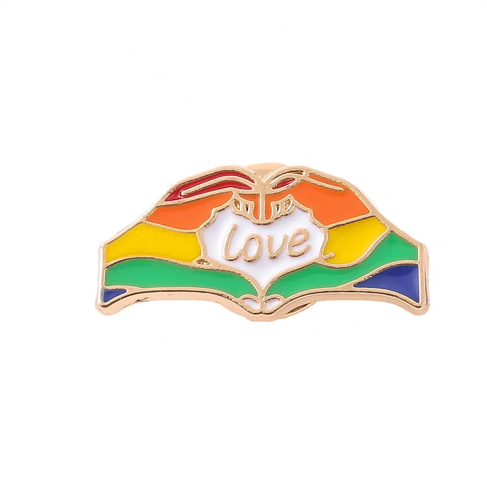 5PCS Pride Rainbow Pins Love Letter Brooch Badge Accessory LGBT