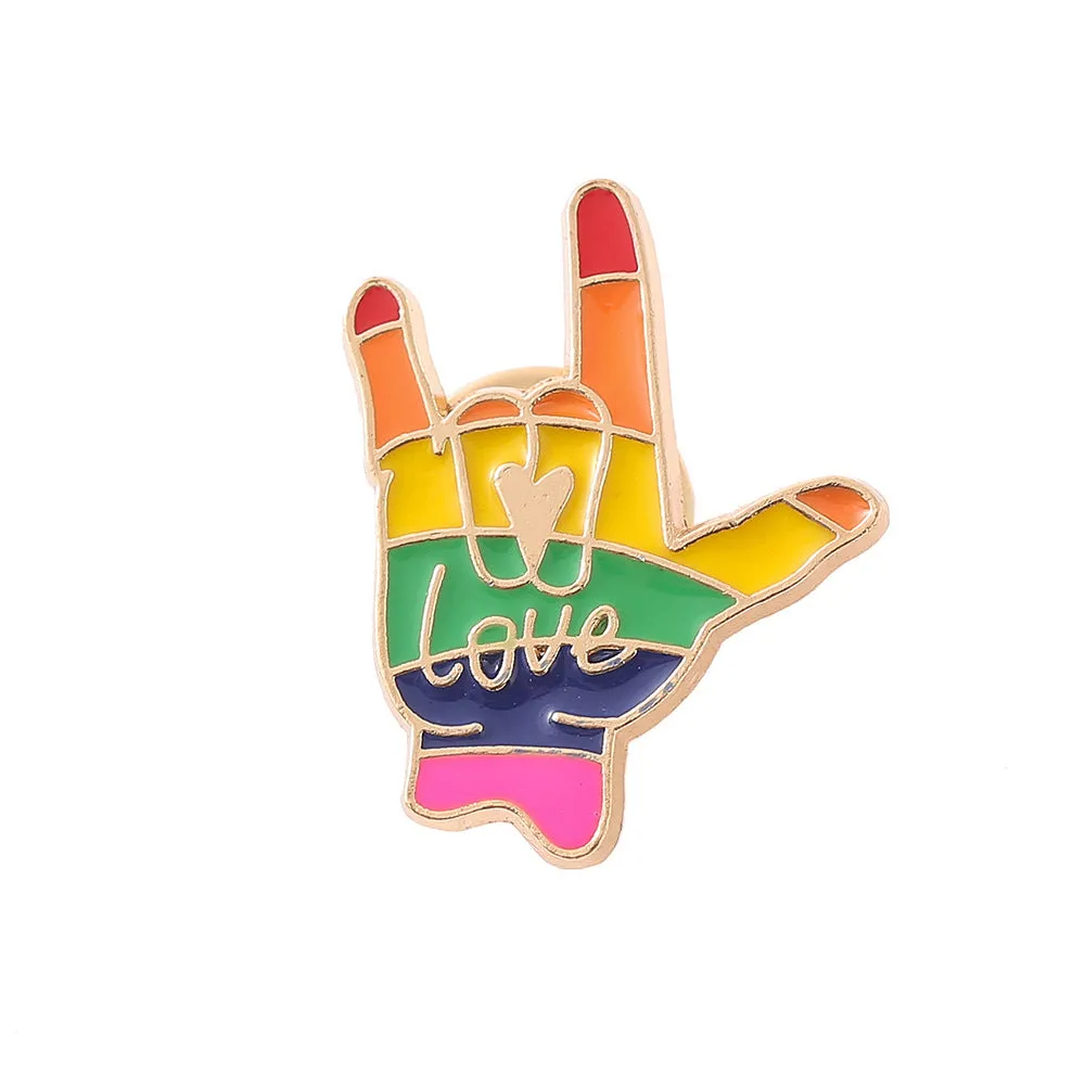 5PCS Pride Rainbow Pins Love Letter Brooch Badge Accessory LGBT