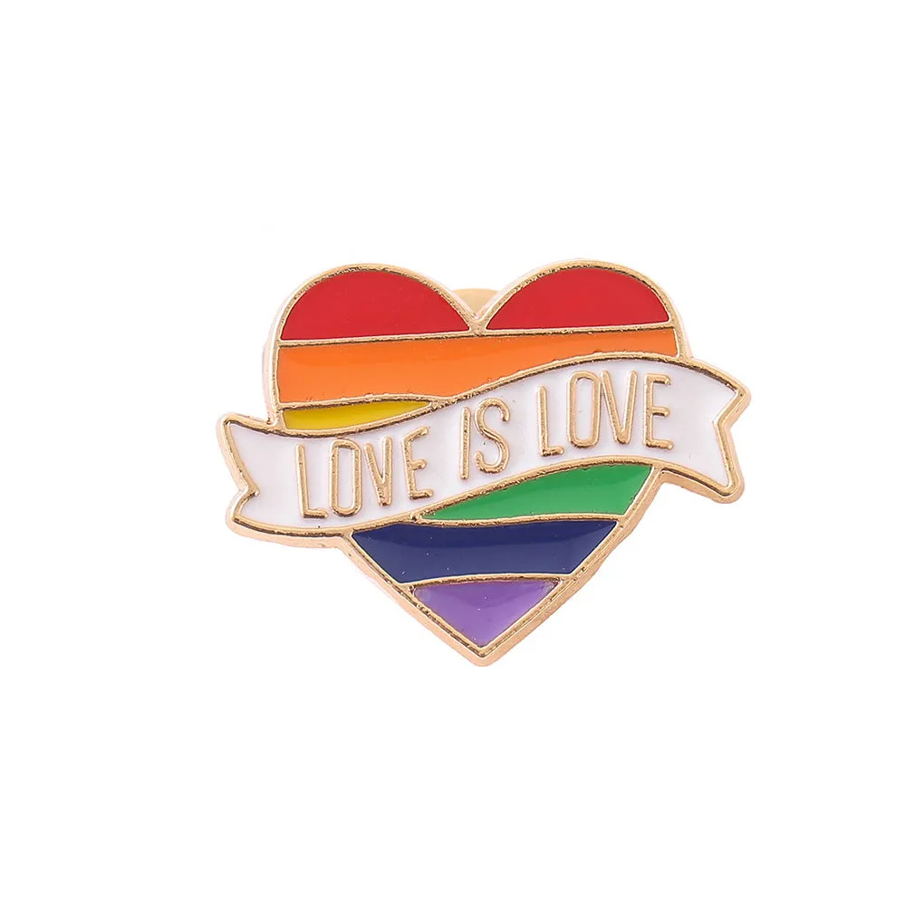 5PCS Pride Rainbow Pins Love Letter Brooch Badge Accessory LGBT