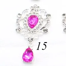 5pcs/Lot 32x62mm Water Drop Brooches Plating Silver Sewing Alloy Button Decor DIY