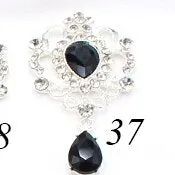 5pcs/Lot 32x62mm Water Drop Brooches Plating Silver Sewing Alloy Button Decor DIY