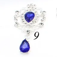 5pcs/Lot 32x62mm Water Drop Brooches Plating Silver Sewing Alloy Button Decor DIY