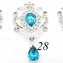 5pcs/Lot 32x62mm Water Drop Brooches Plating Silver Sewing Alloy Button Decor DIY