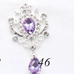5pcs/Lot 32x62mm Water Drop Brooches Plating Silver Sewing Alloy Button Decor DIY