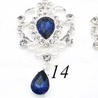 5pcs/Lot 32x62mm Water Drop Brooches Plating Silver Sewing Alloy Button Decor DIY