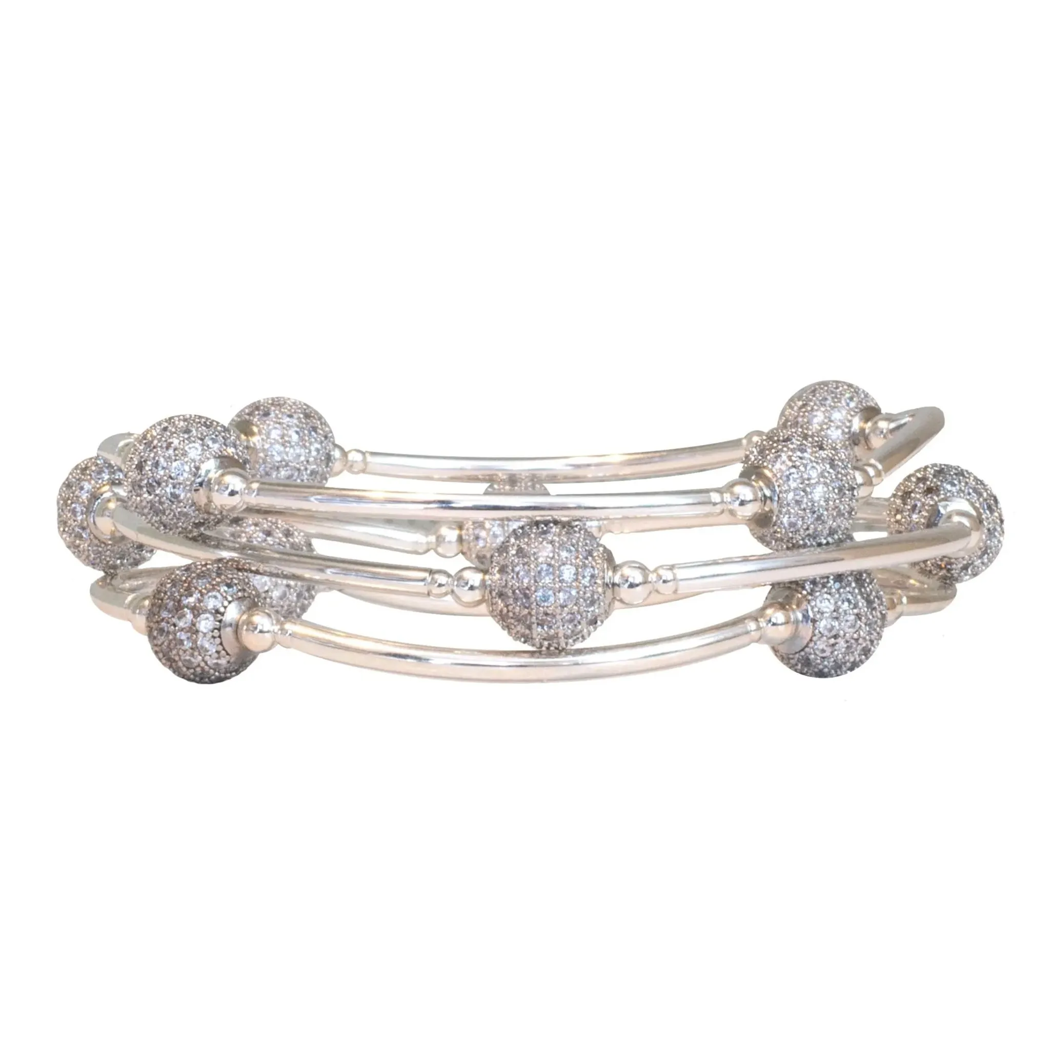 8mm Pave Silver Blessing Bracelet