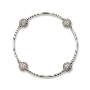 8mm Pave Silver Blessing Bracelet