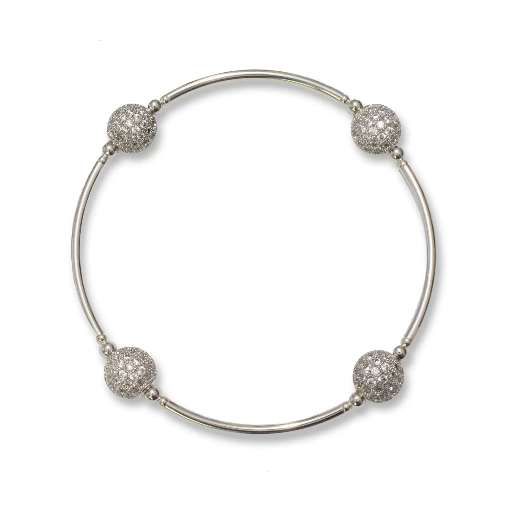 8mm Pave Silver Blessing Bracelet