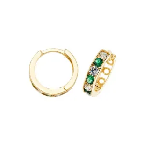 9ct Gold Hinged Zirconia Earrings ER033E