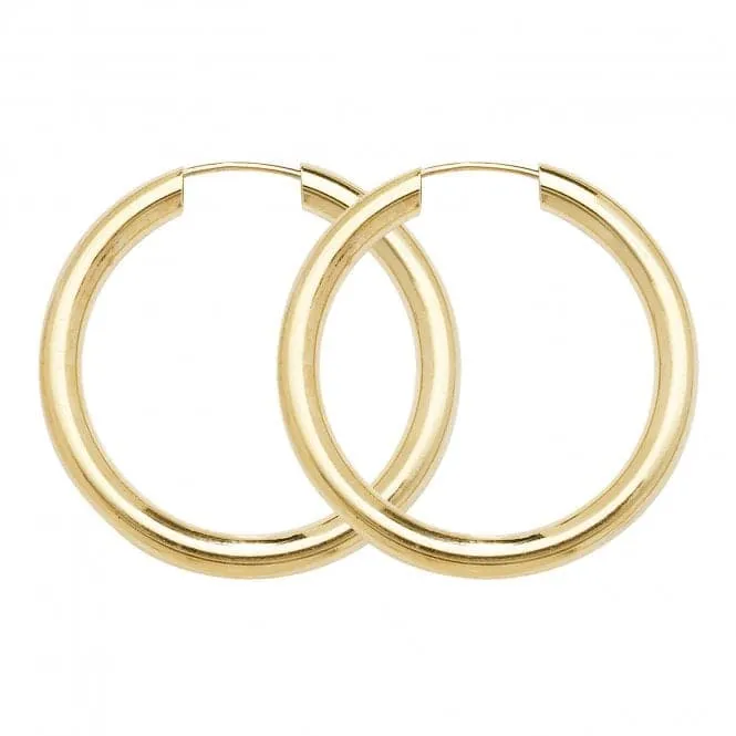 9CT Yellow Gold 20mm Sleeper Earrings ES132