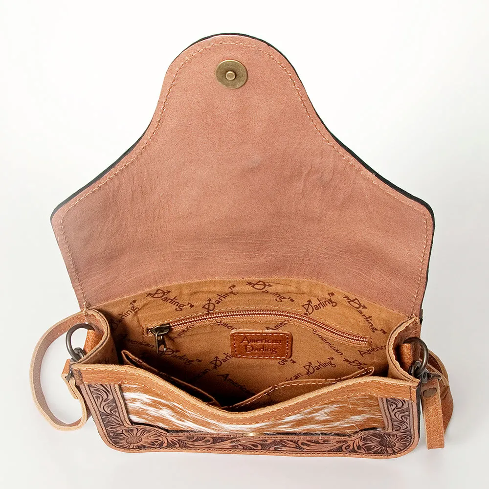 ADBG826D American Darling Hand Tooled Hair On Genuine Leather Women Bag Western Handbag Purse