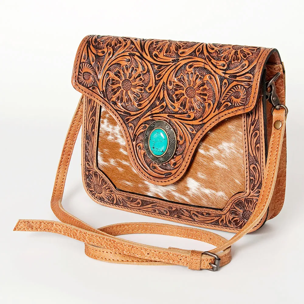 ADBG826D American Darling Hand Tooled Hair On Genuine Leather Women Bag Western Handbag Purse