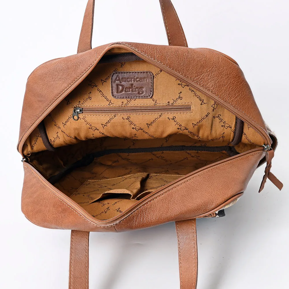 ADBG849E American Darling Hand Tooled Saddle Blanket Hair On Genuine Leather Women Bag Western Handbag Purse