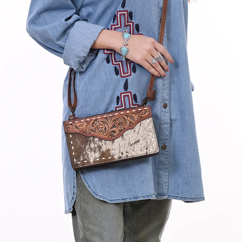 American Darling ADBG1027 Small Crossbody Hand Tooled Genuine Leather Women Bag Western Handbag Purse