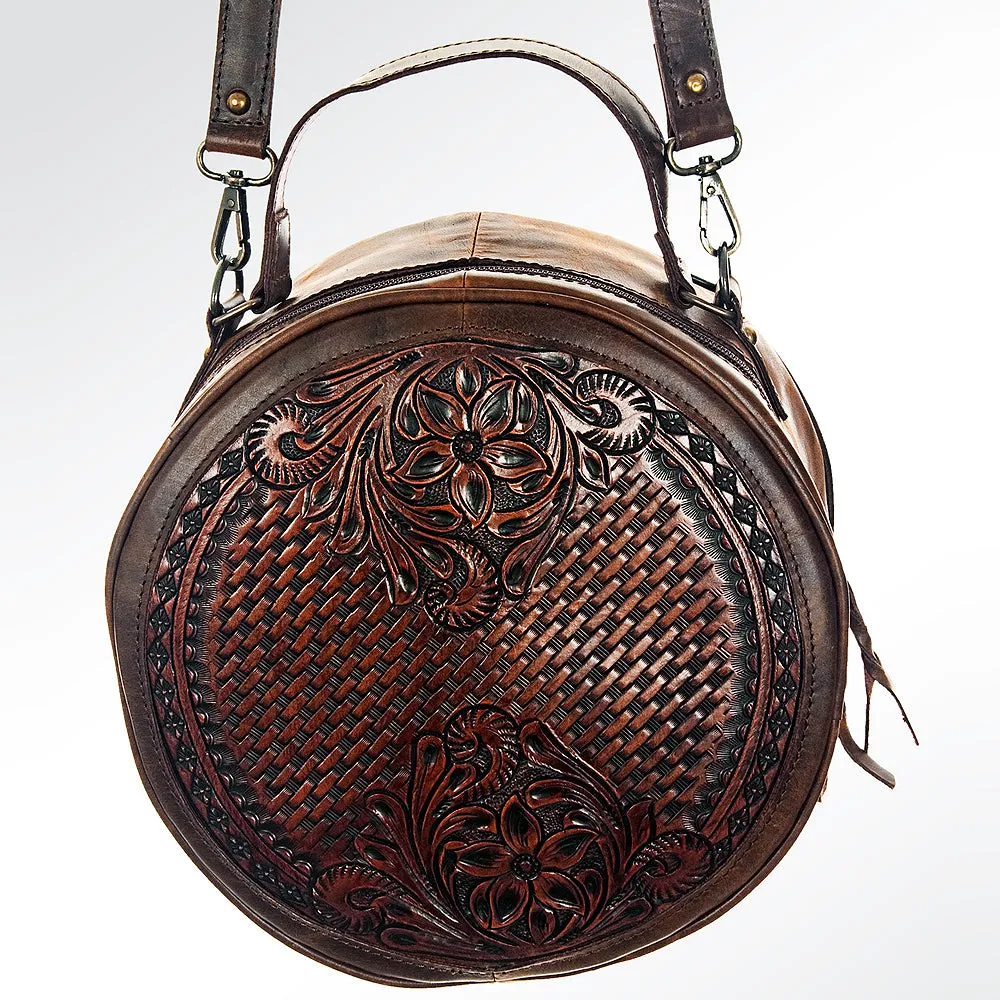 American Darling ADBG498A Canteen Hand Tooled Genuine Leather Women Bag Western Handbag Purse