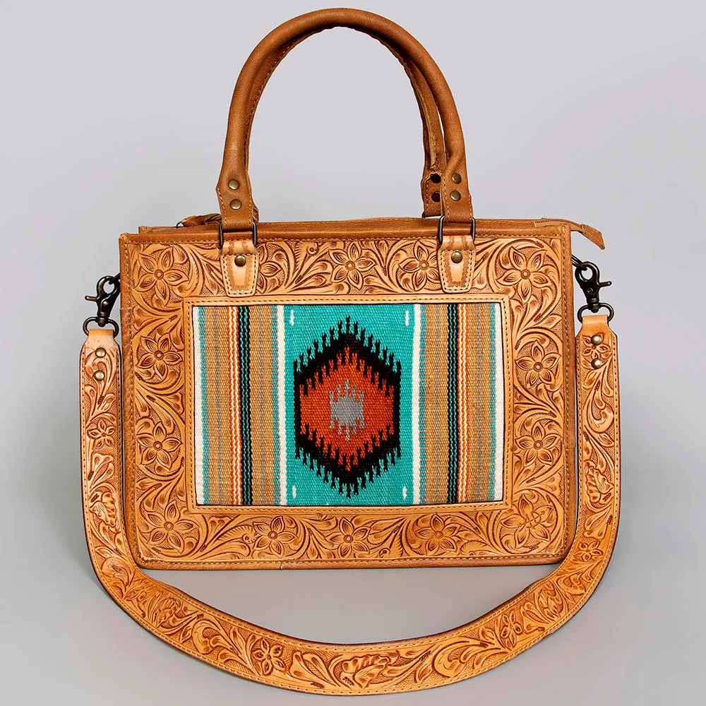 American Darling ADBG582A Tote Hand Tooled Saddle Blanket Genuine Leather Women Bag Western Handbag Purse