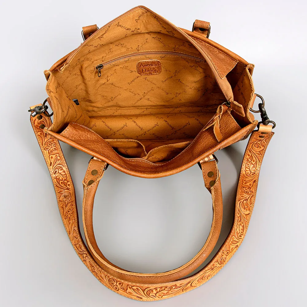 American Darling ADBG582A Tote Hand Tooled Saddle Blanket Genuine Leather Women Bag Western Handbag Purse