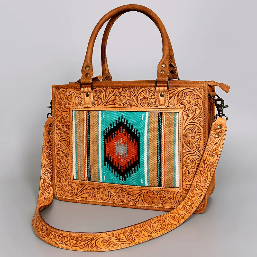 American Darling ADBG582A Tote Hand Tooled Saddle Blanket Genuine Leather Women Bag Western Handbag Purse