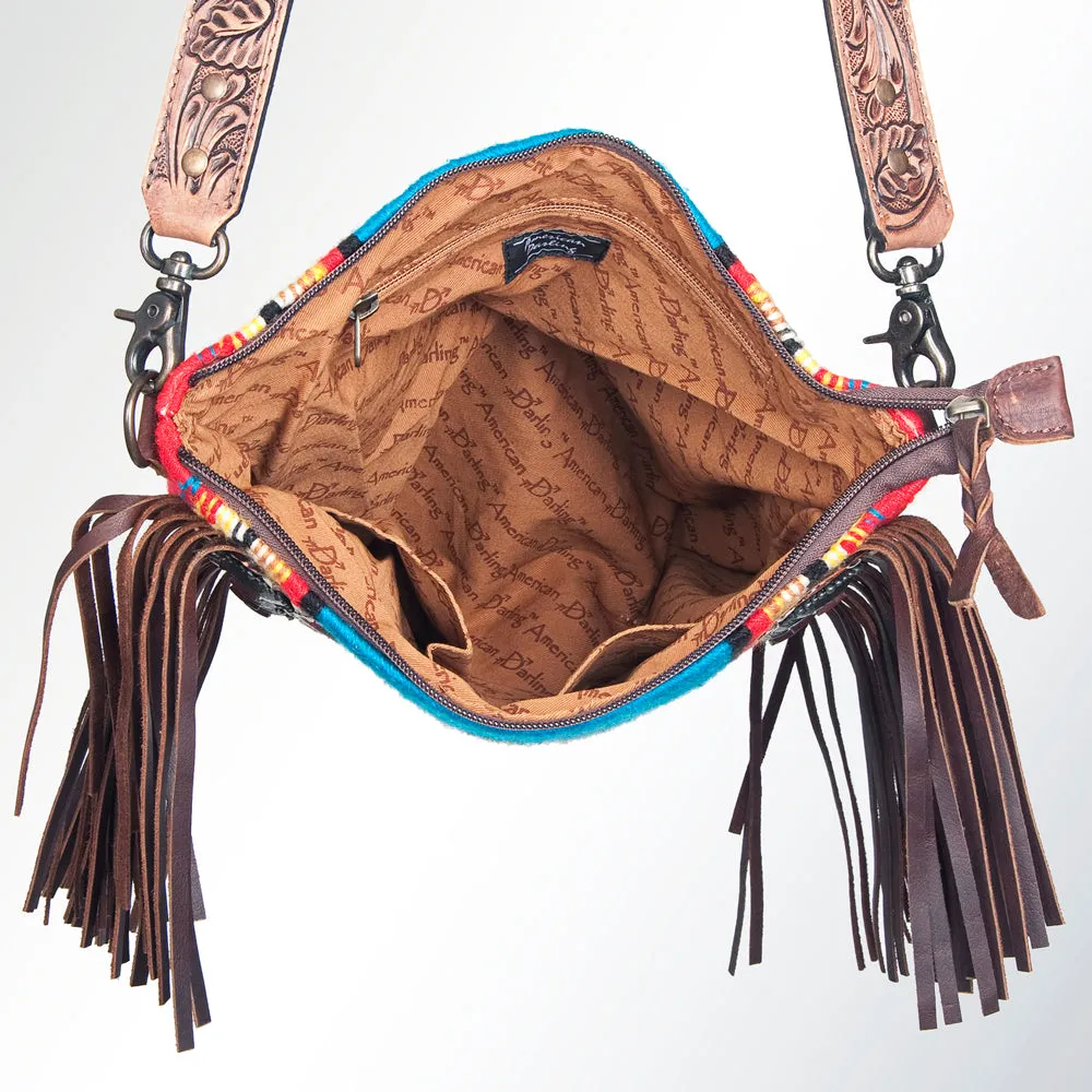 American Darling ADBG675 Large Crossbody Hand Tooled Saddle Blanket Genuine Leather Women Bag Western Handbag Purse