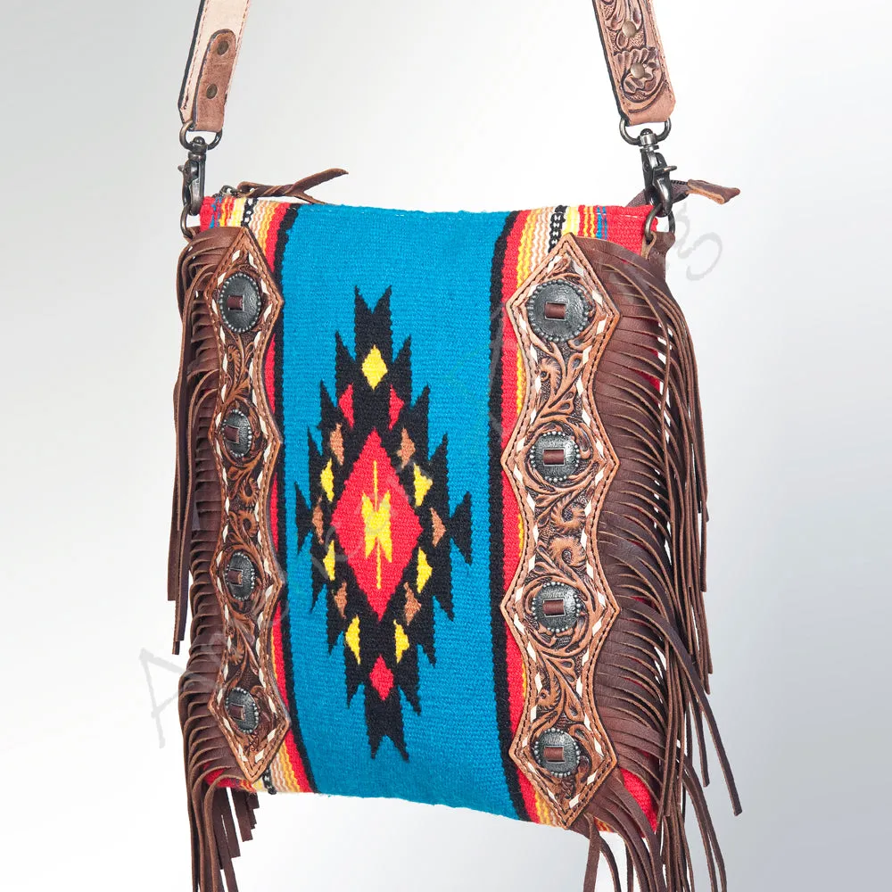American Darling ADBG675 Large Crossbody Hand Tooled Saddle Blanket Genuine Leather Women Bag Western Handbag Purse