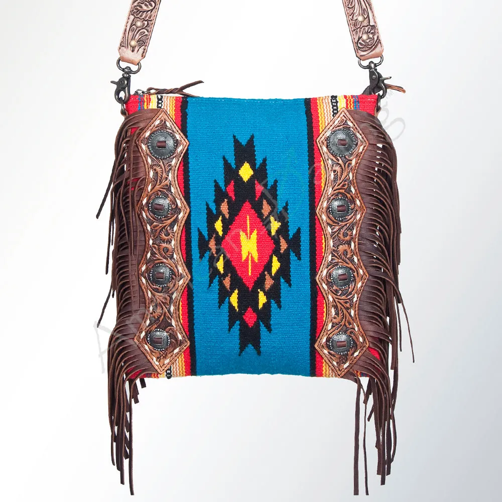American Darling ADBG675 Large Crossbody Hand Tooled Saddle Blanket Genuine Leather Women Bag Western Handbag Purse