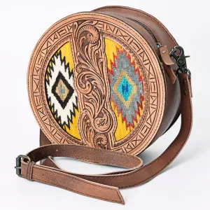 American Darling ADBG839B Canteen Hand Tooled Saddle Blanket Genuine Leather Women Bag Western Handbag Purse