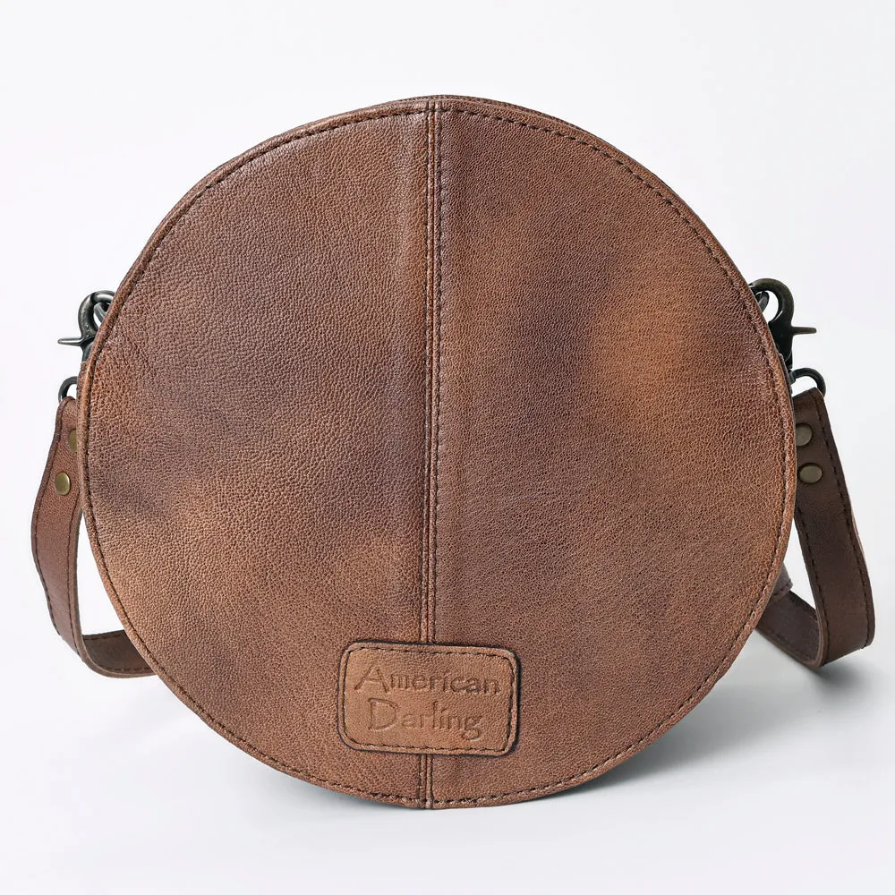 American Darling ADBG839B Canteen Hand Tooled Saddle Blanket Genuine Leather Women Bag Western Handbag Purse