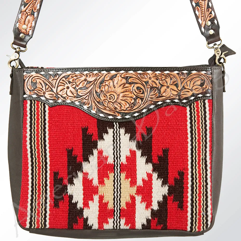 American Darling ADBGA172 Tote Hand Tooled Saddle Blanket Genuine Leather Women Bag Western Handbag Purse