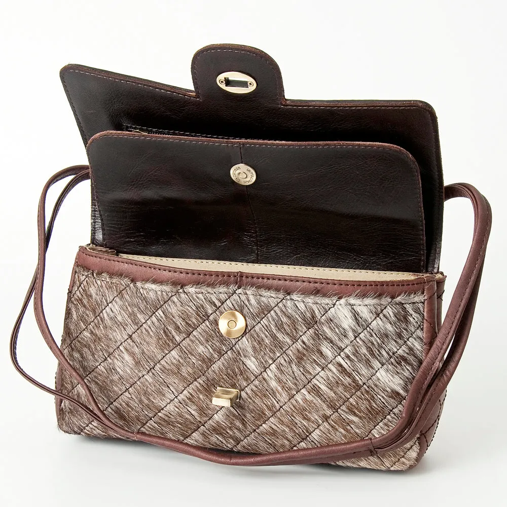 American Darling ADBGI157 Crossbody Hand Tooled Hair-On Genuine Leather Women Bag Western Handbag Purse