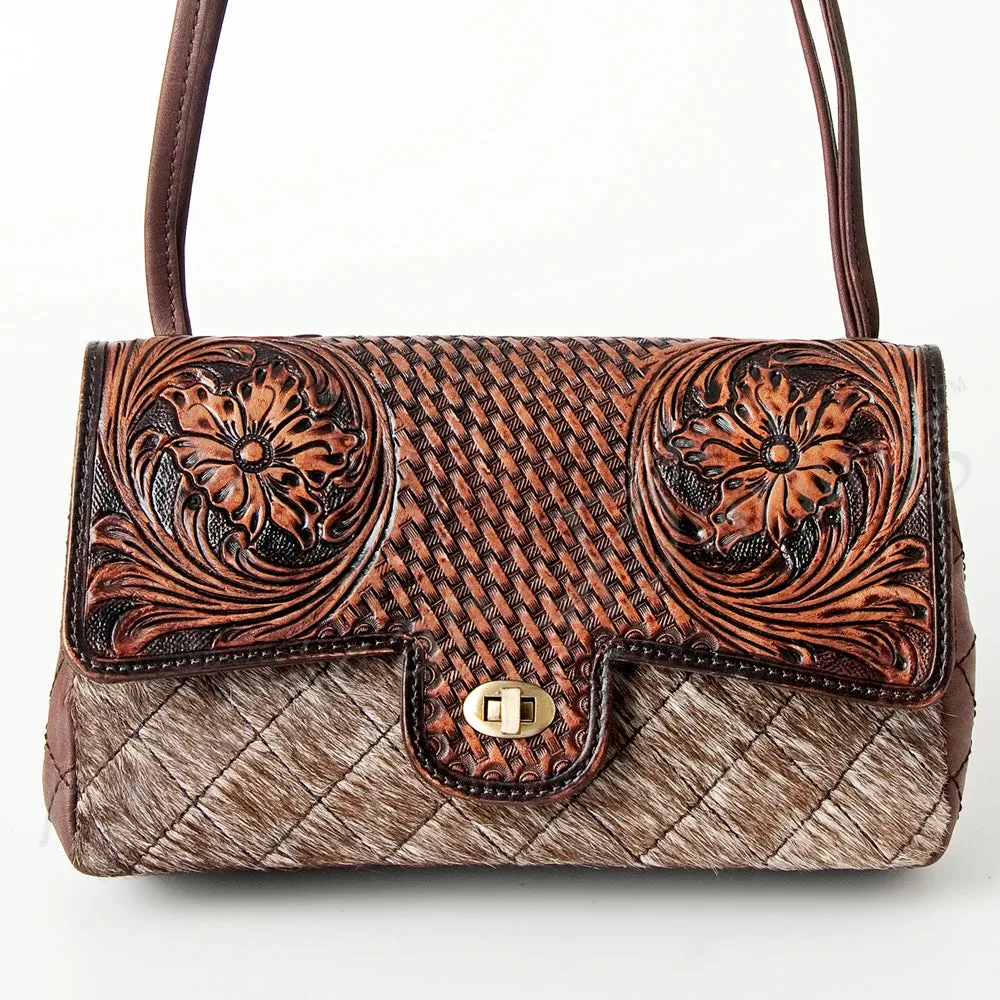 American Darling ADBGI157 Crossbody Hand Tooled Hair-On Genuine Leather Women Bag Western Handbag Purse