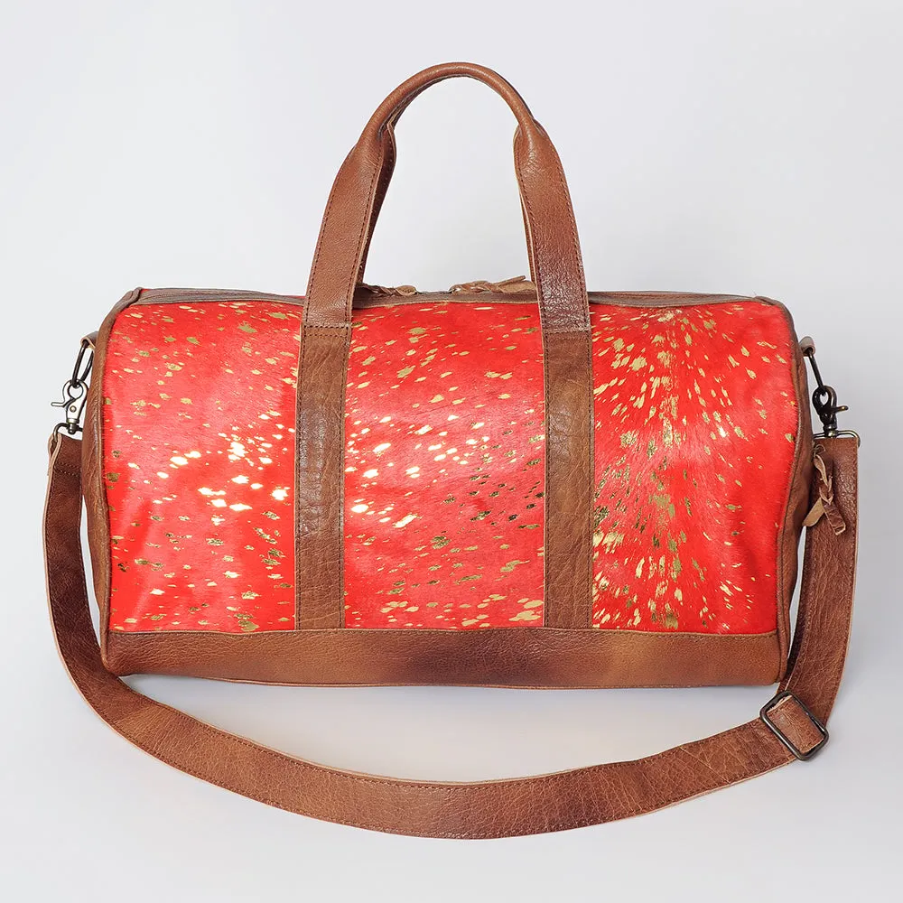 American Darling ADBGS174C Duffel Hair On Genuine Leather Women Bag Western Handbag Purse