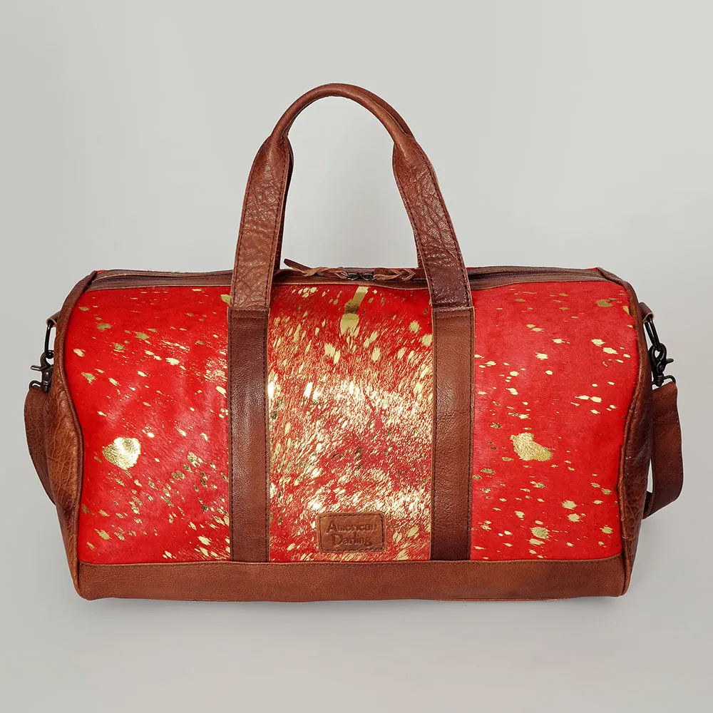 American Darling ADBGS174C Duffel Hair On Genuine Leather Women Bag Western Handbag Purse