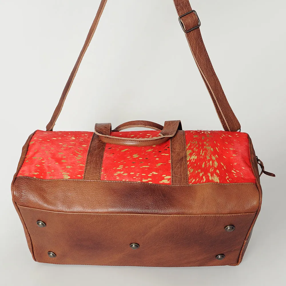 American Darling ADBGS174C Duffel Hair On Genuine Leather Women Bag Western Handbag Purse