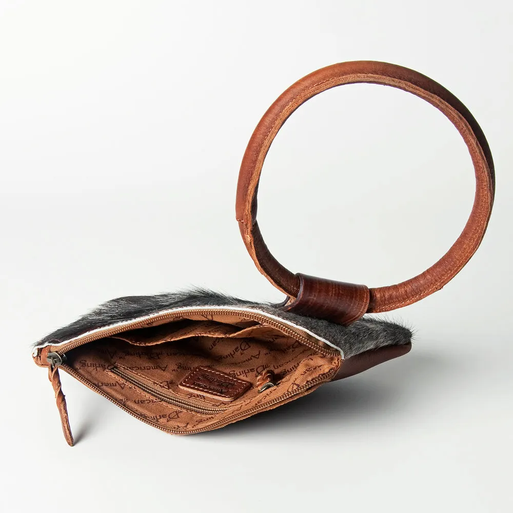 American Darling ADBGZ335A Wristlet Hand Tooled Hair On Genuine Leather women bag western handbag purse