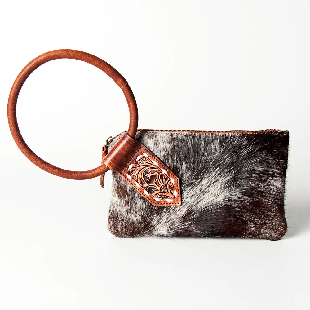 American Darling ADBGZ335A Wristlet Hand Tooled Hair On Genuine Leather women bag western handbag purse