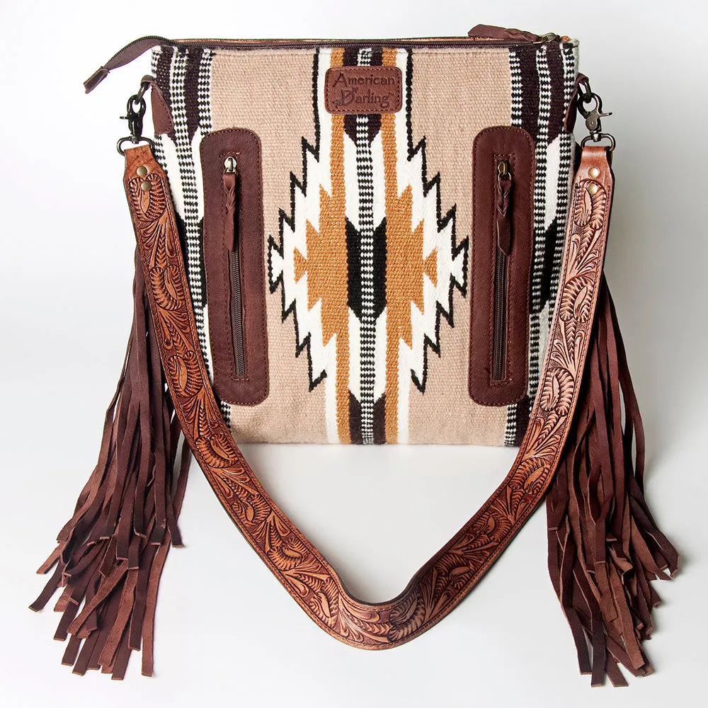 American Darling ADBGZ562 Signature Crossbody Hand Tooled Saddle Blanket Genuine Leather Women Bag Western Handbag Purse
