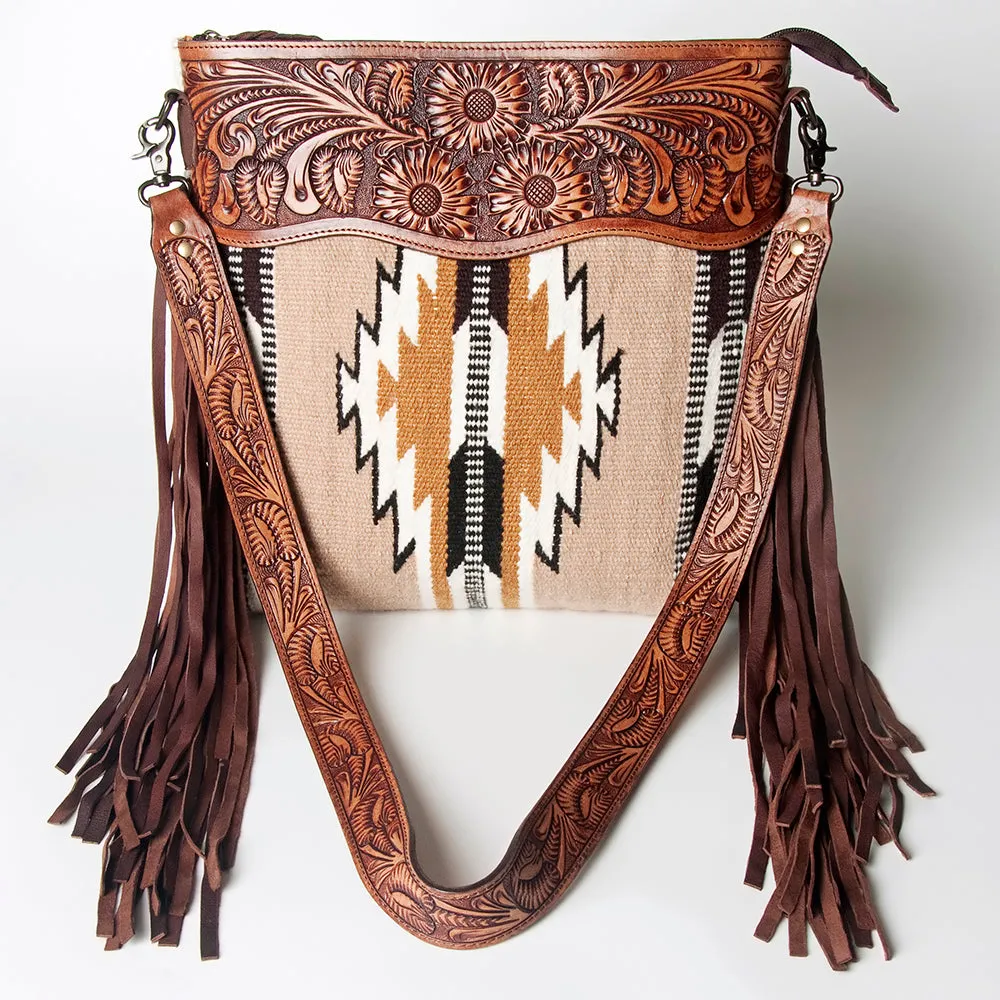 American Darling ADBGZ562 Signature Crossbody Hand Tooled Saddle Blanket Genuine Leather Women Bag Western Handbag Purse