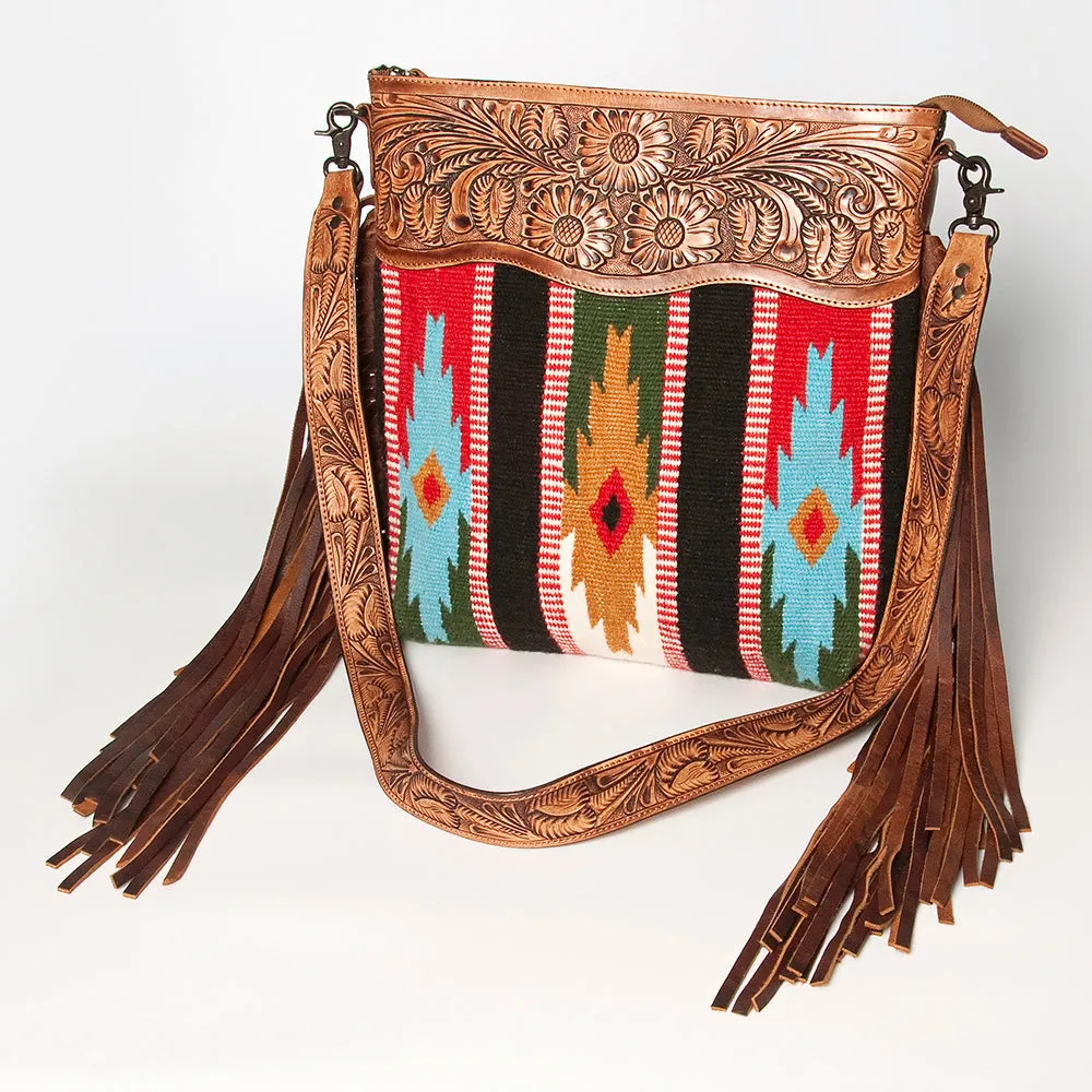 American Darling ADBGZ563A Signature Crossbody Hand Tooled Saddle Blanket Genuine Leather women bag western handbag purse