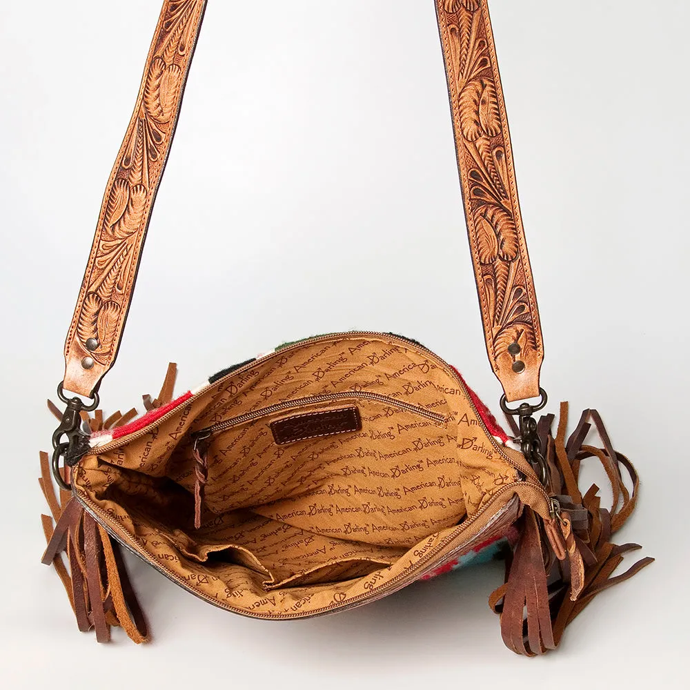 American Darling ADBGZ563A Signature Crossbody Hand Tooled Saddle Blanket Genuine Leather women bag western handbag purse