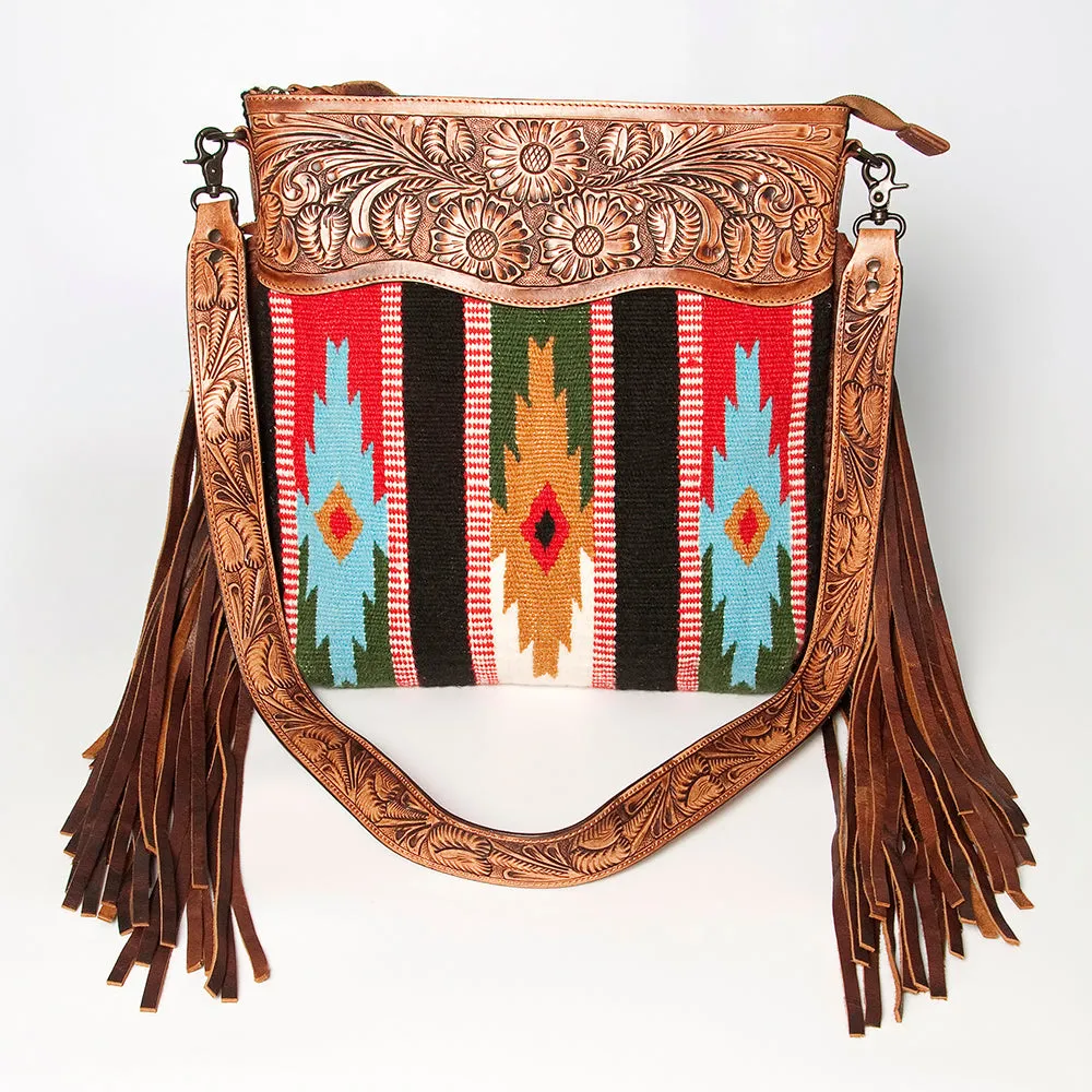 American Darling ADBGZ563A Signature Crossbody Hand Tooled Saddle Blanket Genuine Leather women bag western handbag purse