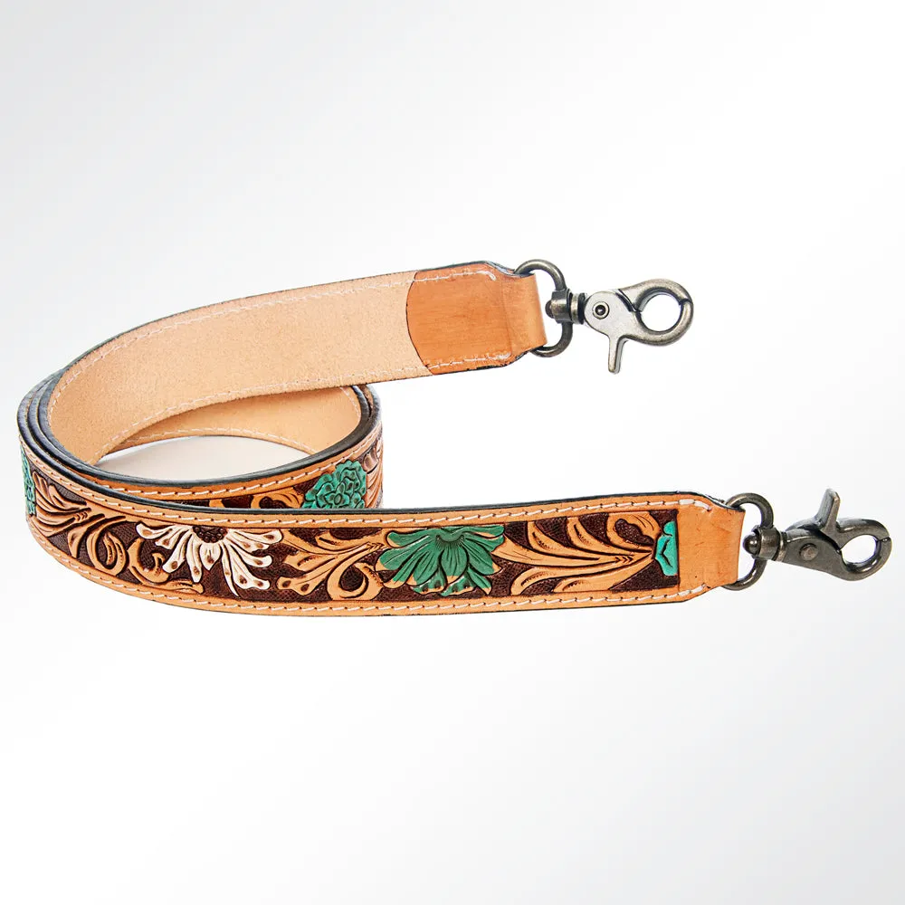 American Darling ADSTF151 Hand Tooled Genuine Leather Crossbody Handle Strap For Bags