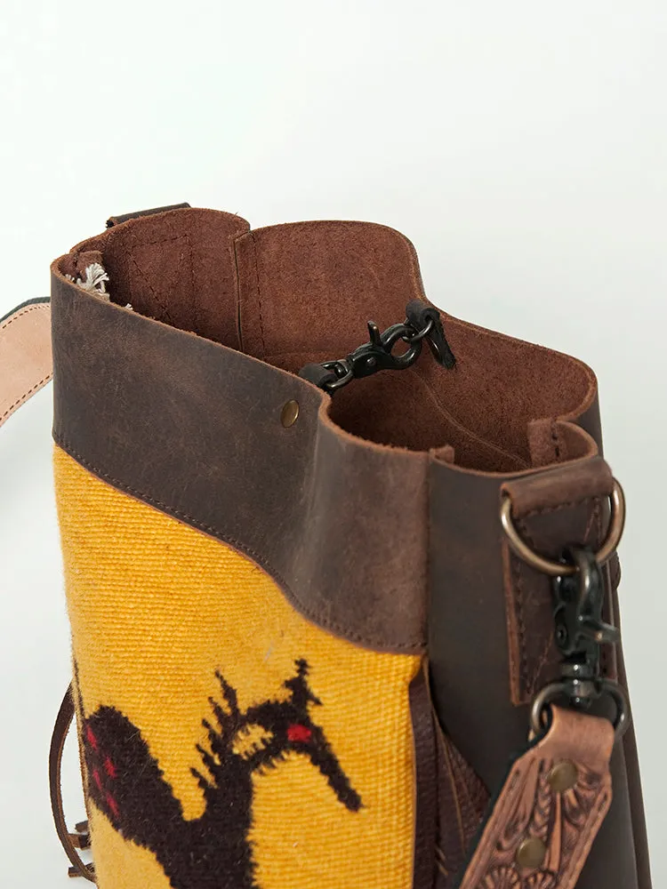 American Darling CROSSBODY Upcycled Wool Genuine Leather women bag western handbag purse