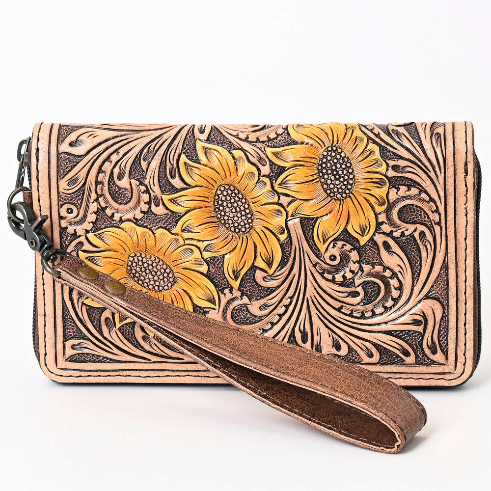 American Darling Organiser Hand Tooled Saddle Blanket Genuine Leather Women Bag Western Handbag Purse